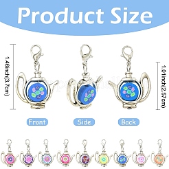 10Pcs Handmade Polymer Clay & Alloy Pendant Decoraions&nbsp;HJEW-YW00183