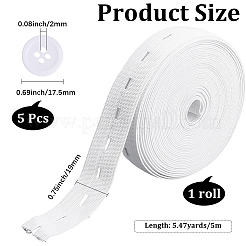 5M Flat Elastic Cord/Bands with Buttonhole&nbsp;DIY-CY0002-13A