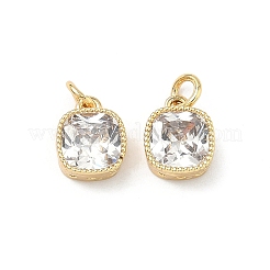 Brass Micro Pave Cubic Zirconia Pendants&nbsp;KK-A291-01G