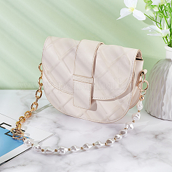 2Pcs 2 Style Acrylic Imitation Keshi Pearl & Aluminium Chain Bag Handles&nbsp;DIY-WR0002-69KCG