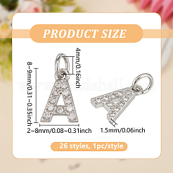 26Pcs 26 Styles Brass Micro Pave Grade AAA Cubic Zirconia Charms&nbsp;ZIRC-BC0001-32P