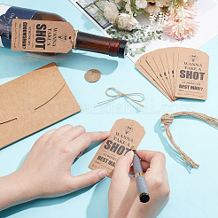 10Pcs Wanna Take A Shot At Being My Groomsmen Proposal Cards Bottle Tags&nbsp;AJEW-NB0006-71