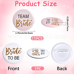 12Pcs Tinplate & Plastic Bride Badges for Wedding Party Bridal Shower Decoration&nbsp;AJEW-SC0032-08B