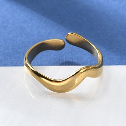 304 Stainless Steel Open Cuff Rings for Women&nbsp;STAS-D085-08G