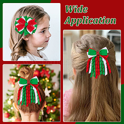 2 Pairs 2 Styles Christmas Polyester & Alloy Alligator Claw Hair Clips&nbsp;PHAR-WR0001-06