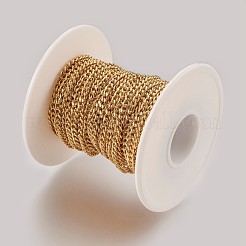 Ion Plating(IP) Handmade 304 Stainless Steel Curb Chains&nbsp;STAS-P200-06G