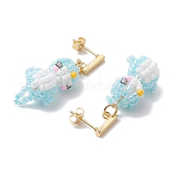 GLass Stud Earrings&nbsp;EJEW-MZ00257-02