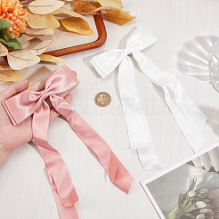 Big Bowknot Polyester Alligator Hair Clips&nbsp;AJEW-CP0008-42B-01