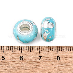 Opaque Resin Rondelle European Beads&nbsp;RESI-Z046-03I
