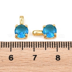 Brass Pave Glass Charms&nbsp;KK-K340-46G-04