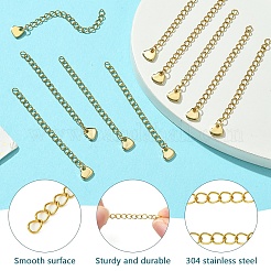 304 Stainless Steel Curb Chain Extender & Open Jump Ring & Lobster Claw Clasps&nbsp;DIY-YW0010-75