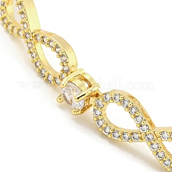 Brass Micro Pave Clear Cubic Zirconia Infinity Link Chain Bracelets for Women&nbsp;BJEW-R315-01F-G