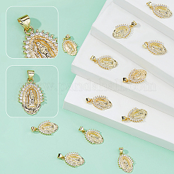 12Pcs Brass Pendants&nbsp;ZIRC-FH0001-53