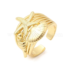 Brass Cuff Open Rings&nbsp;RJEW-C164-02B-G
