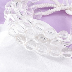 Natural Quartz Crystal Round Beaded Multi-strand Bracelets for Men Women&nbsp;BJEW-G743-02C