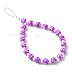 Round Acrylic Beaded Mobile Straps&nbsp;HJEW-JM01249
