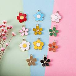 44Pcs 11 Colors Alloy Enamel Pendants&nbsp;ENAM-SZ0002-16