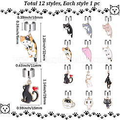 12Pcs 12 Styles Alloy Enamel Stethoscope Pendant Decorations&nbsp;HJEW-BM0001-95
