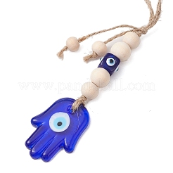 Handmade Blue Evil Eye Lampwork Pendant Decorations&nbsp;HJEW-JM02303-02