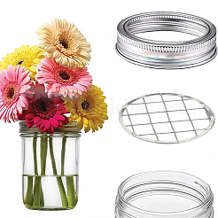 304 Stainless Steel Mason Jar Flower Frog Lid&nbsp;AJEW-WH0347-98A
