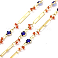 Real 18K Gold Plated Brass Oval & Flat Round Link Chains&nbsp;CHC-F844-10A