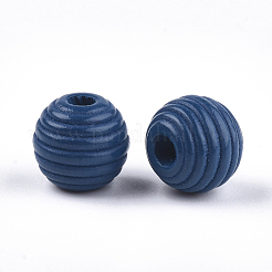 Painted Natural Wood Beehive Beads&nbsp;WOOD-S049-04A-02
