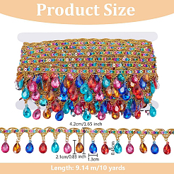 Polyester Braided Fringe Lace Ribbon&nbsp;FIND-WH0100-74