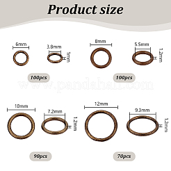 360Pcs 4 Styles Alloy Soldered Closed Jump Rings&nbsp;KK-PH0010-13AB