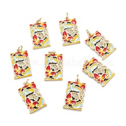 Brass Micro Pave Clear Cubic Zirconia Pendants&nbsp;ZIRC-A020-09G