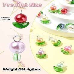 120Pcs 12 Colors Pearlized Glass Pearl Beads Pendants&nbsp;PALLOY-CJ00081