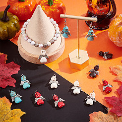60Pcs 4 Colors Halloween Dyed Synthetic Turquoise Pendants&nbsp;FIND-AR0003-26
