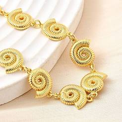 Brass Conch Link Bracelets for Women&nbsp;BJEW-D317-03G