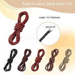 5M 5 Colors Round Braided Leather Cord&nbsp;OCOR-GA0001-71