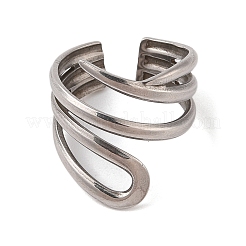 Non-Tarnish Geometric 304 Stainless Steel Cuff Rings for Women&nbsp;RJEW-G322-06P
