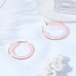 1 Pair Stylish Stainless Steel Fever Hoop Earrings&nbsp;EJEW-LP0011-05C