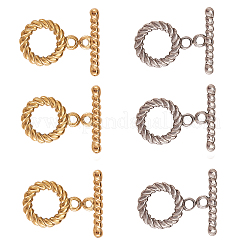10Set 2 Colors Ion Plating(IP) 304 Stainless Steel Toggle Clasps&nbsp;STAS-CJ0001-205