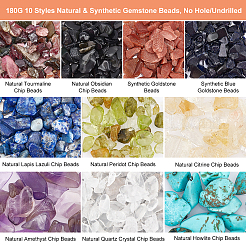 180G 10 Style Natural & Synthetic Gemstone Beads&nbsp;G-NB0003-22