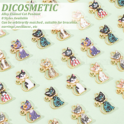 48Pcs 8 Style Alloy Enamel Pendants&nbsp;ENAM-DC0001-06