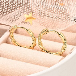 Rack Plating Twist Brass Hoop Earrings&nbsp;EJEW-H143-21G