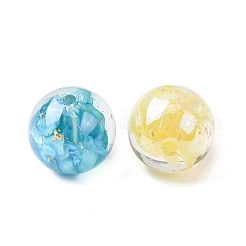 Transparent Resin & Natural Shell Beads&nbsp;X-RESI-B039-07