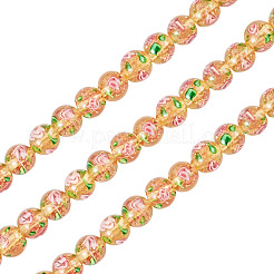 1 Strand Handmade Glod Sand Lampwork Beads Strands&nbsp;LAMP-TA0002-09D