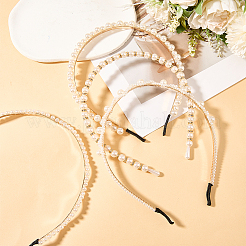 4Pcs 4 Styles Waved Pearl Hair Bands&nbsp;OHAR-DJ0001-32