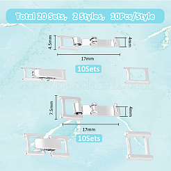 20 Sets 2 Styles Eco-Friendly Brass Watch Band Clasps&nbsp;KK-FH0007-54S
