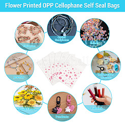 2 Bags Flower Printed OPP Cellophane Self Seal Bags&nbsp;OPC-TADJ0001-01