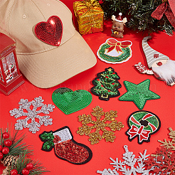 Christmas Theme Computerized Embroidery Polyester Iron On/Sew On Patches&nbsp;DIY-PH0023-25
