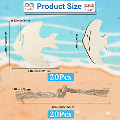Ocean Theme Wood Pendant Decorations&nbsp;HJEW-WH20016-01B