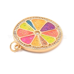 Eco-Friendly Brass Micro Pave Cubic Zirconia with Enamel Pendants&nbsp;KK-K268-33G