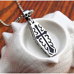 Non-Tarnish Stainless Steel Skull Coffin Urn Ashes Pendant Necklace&nbsp;BOTT-PW0005-27