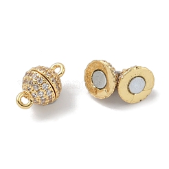 Rack Plating Brass Micro Pave Cubic Zirconia Magnetic Clasps with Loops&nbsp;LS-KK-A224-11G