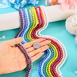 11Strands 11 Colors Electroplate Opaque Glass Beads Strands&nbsp;GLAA-TA0004-34
